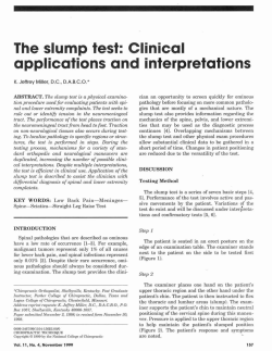 The slump test: Clinical applications and