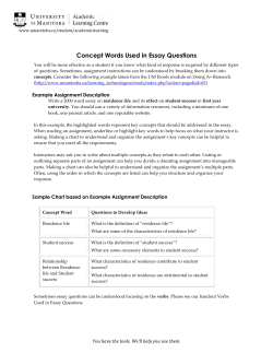 Concept Words Used in Essay Questions