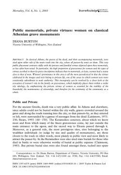 Public memorials, private virtues: women on classical Athenian