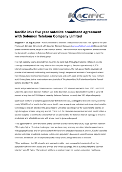 Kacific inks five year satellite broadband agreement with Solomon