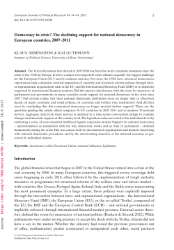Democracy in crisis? The declining support for national
