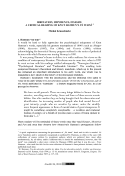 Nordlit 26, 2010 IRRITATION, IMPUDENCE, INSIGHT