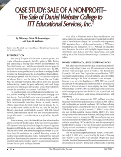 CASE STUDY: SALE OF A NONPROFIT&ndash; The Sale of Daniel