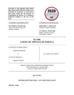 Kathleen M. Brockman v. State of Indiana