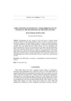 emic conceptualization of a `wild edible plant` in estonia in the