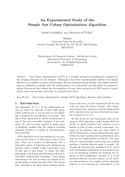 An Experimental Study of the Simple Ant Colony