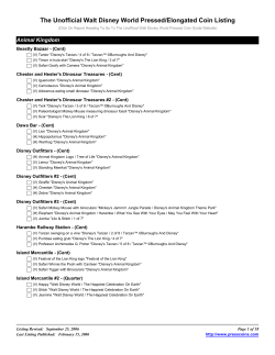 The Unofficial Walt Disney World Pressed/Elongated Coin Listing