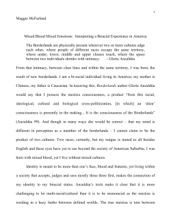 Mixed Blood, Mixed Emotions: Interpreting a Biracial Experience in