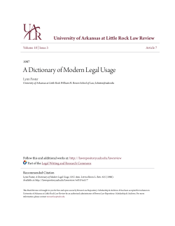 A Dictionary of Modern Legal Usage
