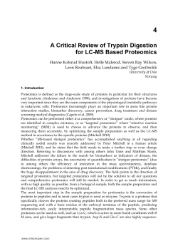 A Critical Review of Trypsin Digestion for LC-MS