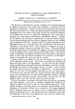 THE Rh FACTOR AS APPLIED TO THE OPERATION OF BLOOD