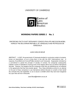 UNIVERSITY OF CAMBRIDGE WORKING PAPERS SERIES 2 No. 1