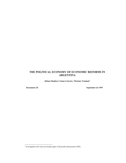 the political economy of economic reforms in argentina