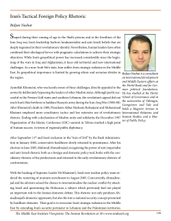 Nashat - Iran\`s Tactical Foreign Policy Rhetoric