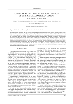 chemical activation and set acceleration of lime