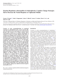 Emotion Regulation Abnormalities in