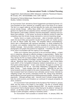 An Inconvenient Truth: A Global Warning