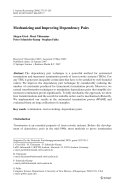 Mechanizing and Improving Dependency Pairs