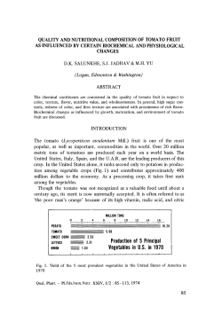 Quality and nutritional composition of tomato fruit as influenced by