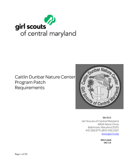 Caitlin Dunbar NC Patch - Girl Scouts of Central Maryland