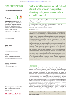 Positive social behaviours are induced and retained after oxytocin