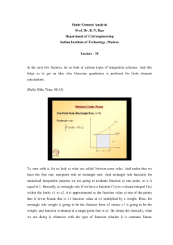 Finite Element Analysis Prof. Dr. BN Rao Department of Civil
