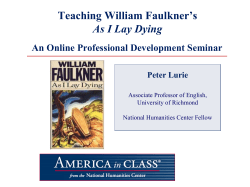 Teaching William Faulkner`s As I Lay Dying