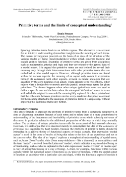 Primitive terms and the limits of conceptual understanding