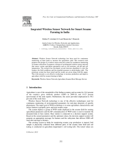 Inegrated Wireless Sensor Network for Smart Sesame Farming in India