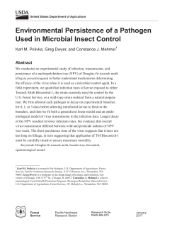 Environmental Persistence of a Pathogen Used in