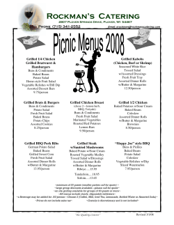 Picnic Menu 2008 - Rockman`s Catering