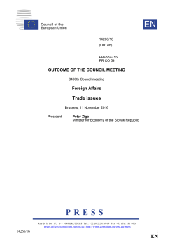 Outcome of Council meeting - Council of the European Union