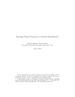 Marriage Wage Premium in a Search Equilibrium1
