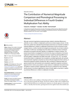 The Contribution of Numerical Magnitude Comparison and