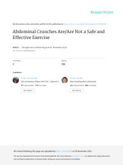 Abdominal Crunches Are/Are Not a Safe and Effective
