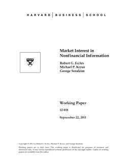 Market Interest in Nonfinancial Information