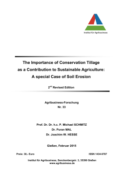 The Importance of Conservation Tillage as a Contribution to
