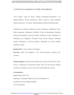 T-cell levels are prognostic in mantle cell lymphoma
