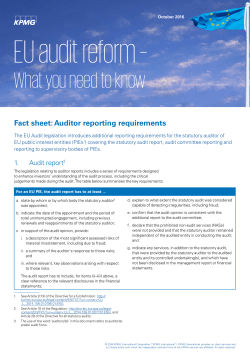 EU Audit Reform &ndash; what you need to know: Fact sheet: Audit