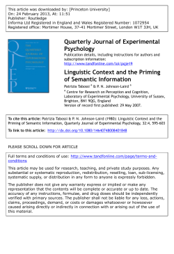 Linguistic Context and the Priming of Semantic Information