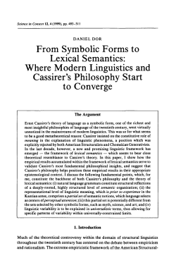 From Symbolic Forms to Lexical Semantics: Where Modern