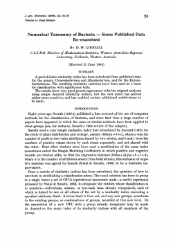 Numerical Taxonomy of Bacteria