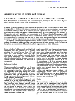 Anaemic crisis in sickle cell disease