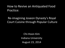 Lecture on Korea Royal Court Cuisine