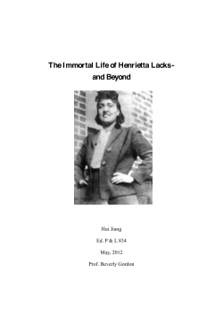 The Immortal Life of Henrietta Lacks &ndash; and