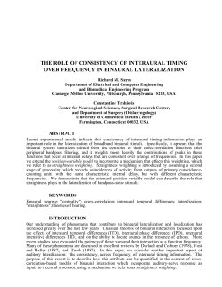 The Role of Consistency of Interaural Timing over Frequency in