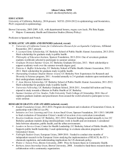 Alison Cohen, MPH e-mail:  EDUCATION