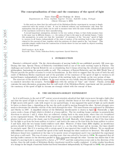 The conceptualization of time and the constancy of the speed of light