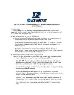 By Tom DiFusco, National Coordinator of Women`s Ice Hockey