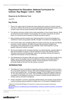 National Curriculum for science: Key Stages 1 and
